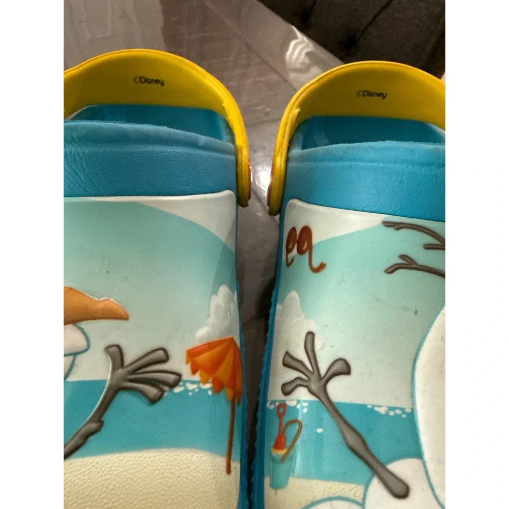 Kids‎ Crocs Frozen Olaf Beach Clogs Blue Yellow Size J1